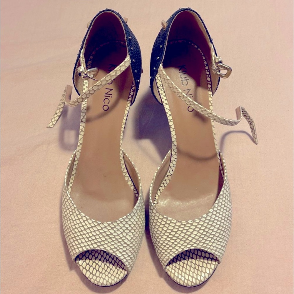FALL PRICE DROP! Anthropologie Klub Nico textured multi-colored heels. Chic!